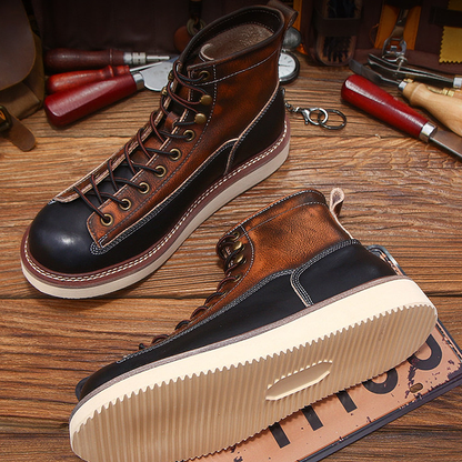 Two-Tone Moc Toe Boot V1037