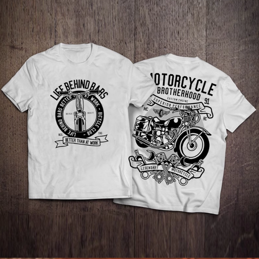American Retro Biker Couple Tee V0754