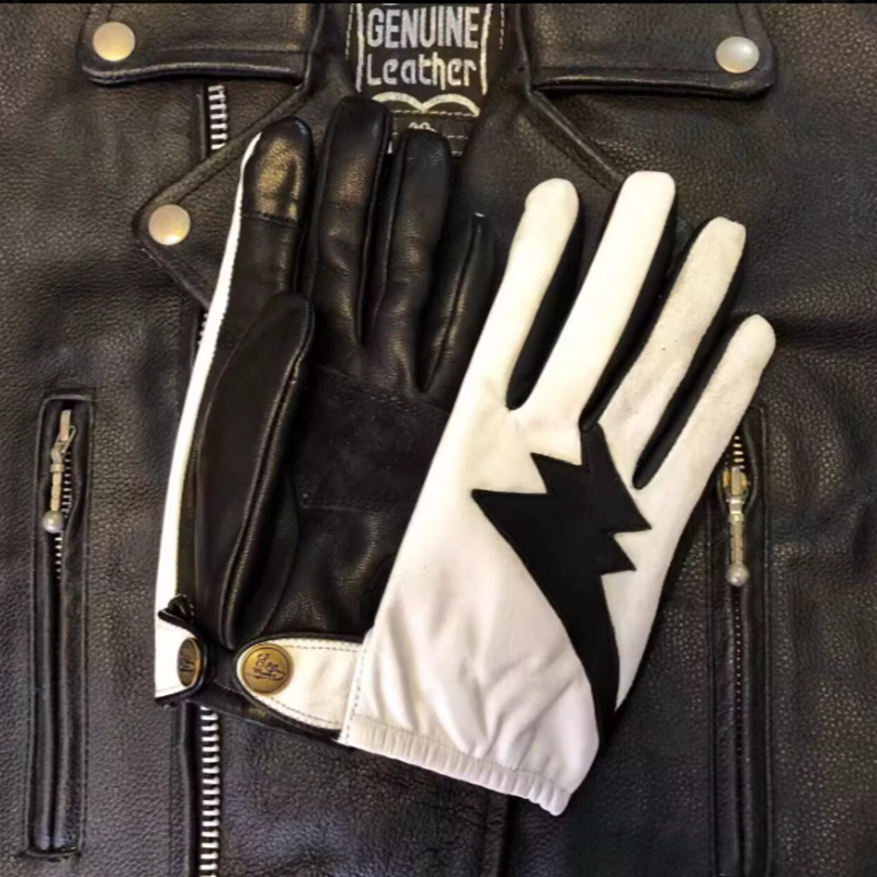 lightning Leather Motorcycle Gloves  V0826