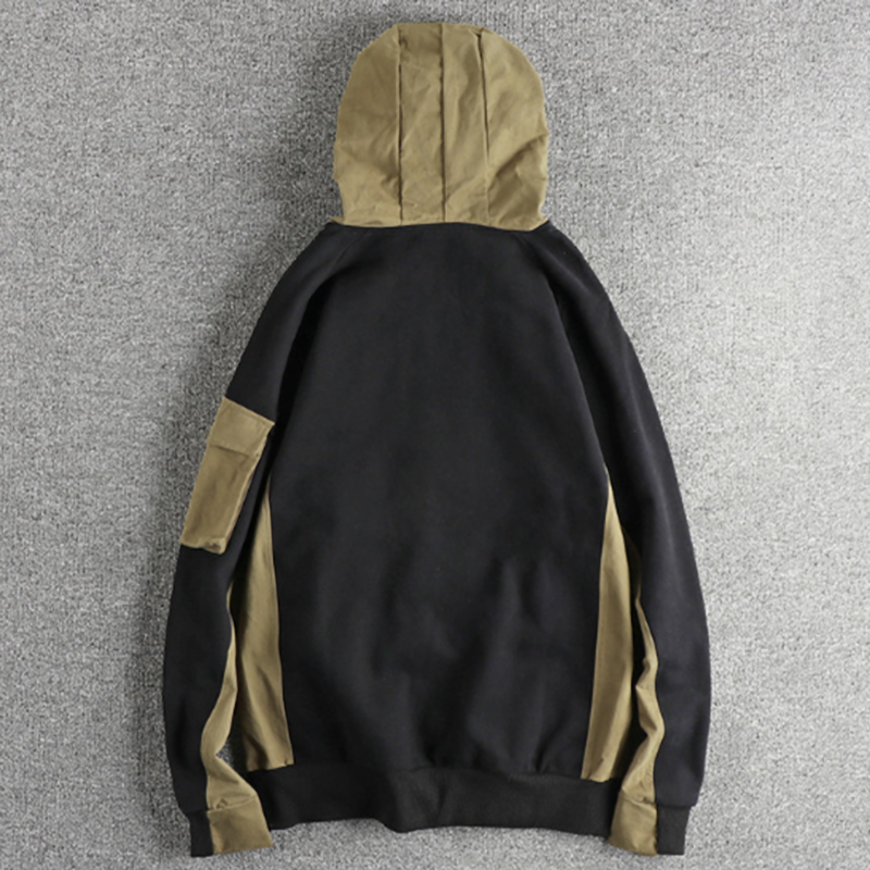 Retro Patchwork Hoodie Sweatshirt V0891