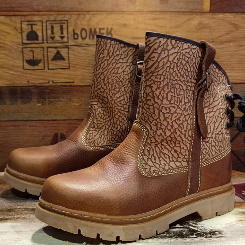 Leather Biker Boots V0855