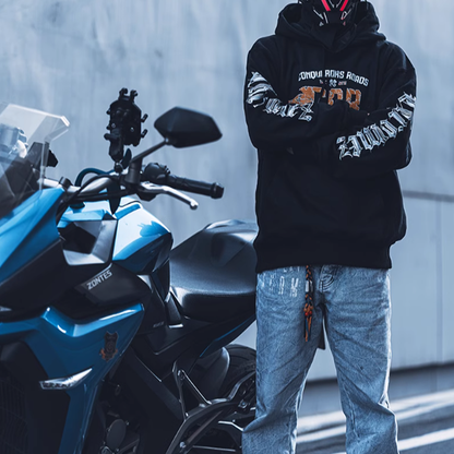 Bike parts back print sweatshirt V0065