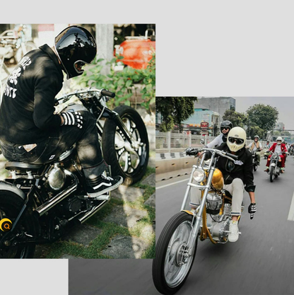 Vintage Biker Leather Gloves