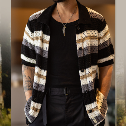 Retro Loose-Fit Short-Sleeve Shirt V0998