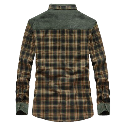 American retro check fleece shirt V0325