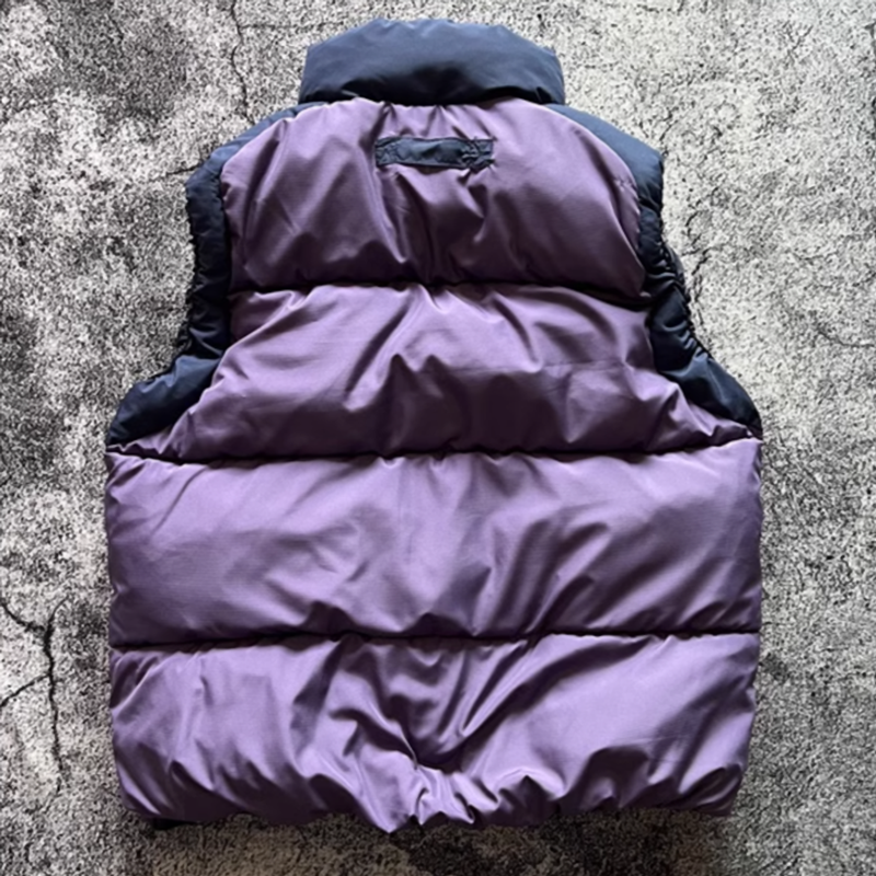 Two-tone padded down vest V0397