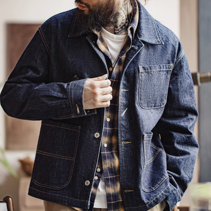 Multi-pocket denim work jacket V0083