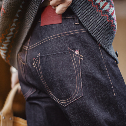 Vintage Red Raw Denim Jeans V1001