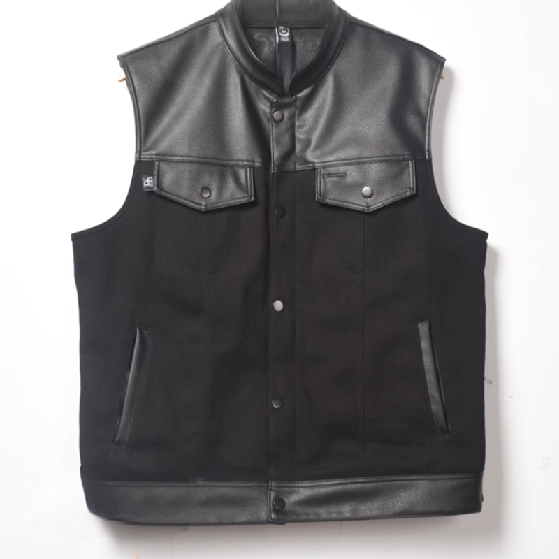 American Panel Leather Vest V0099