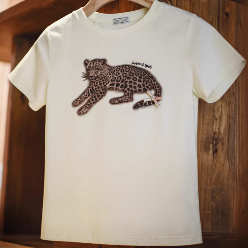 Vintage  Animal motif Summer Tee V0634