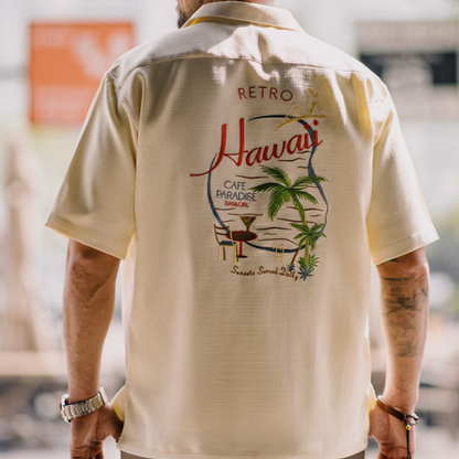Hawaiian Floral Cuban Collar Shirt V1017