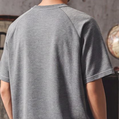 Casual Stitch Round Neck T-Shirt V0966
