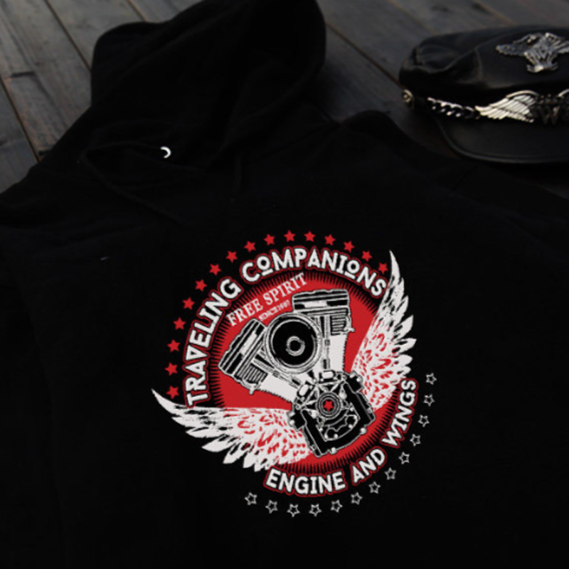 Biker Hoodie Sweatshirt V0913