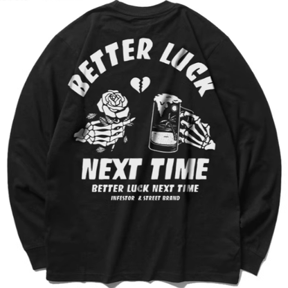 Back logo punk long T-shirt V0497