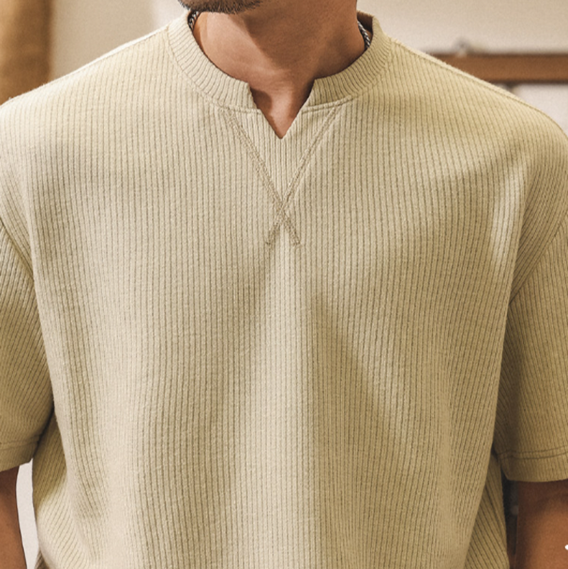 Retro Striped V-Neck T-Shirt V0911