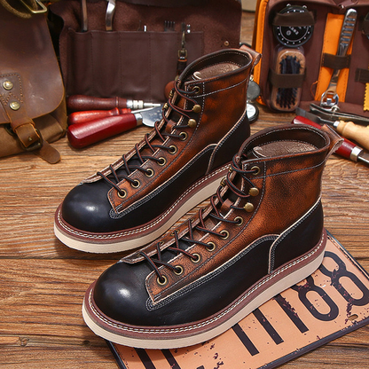 Two-Tone Moc Toe Boot V1037