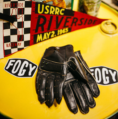 Retro Biker Leather Gloves V0917