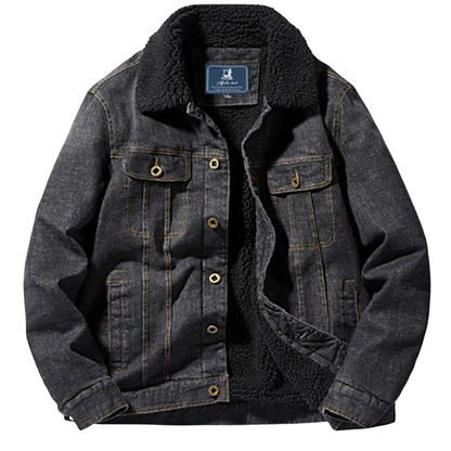 Retro denim fleece jacket V0324