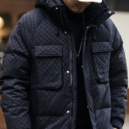 Casual Plaid Down Jacket V0858