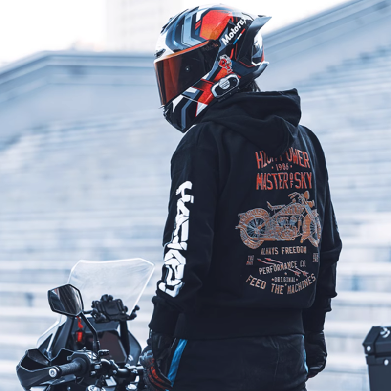 American Bike Print Hoodie V0029