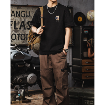 Retro Gangster Cotton T-Shirt V0974