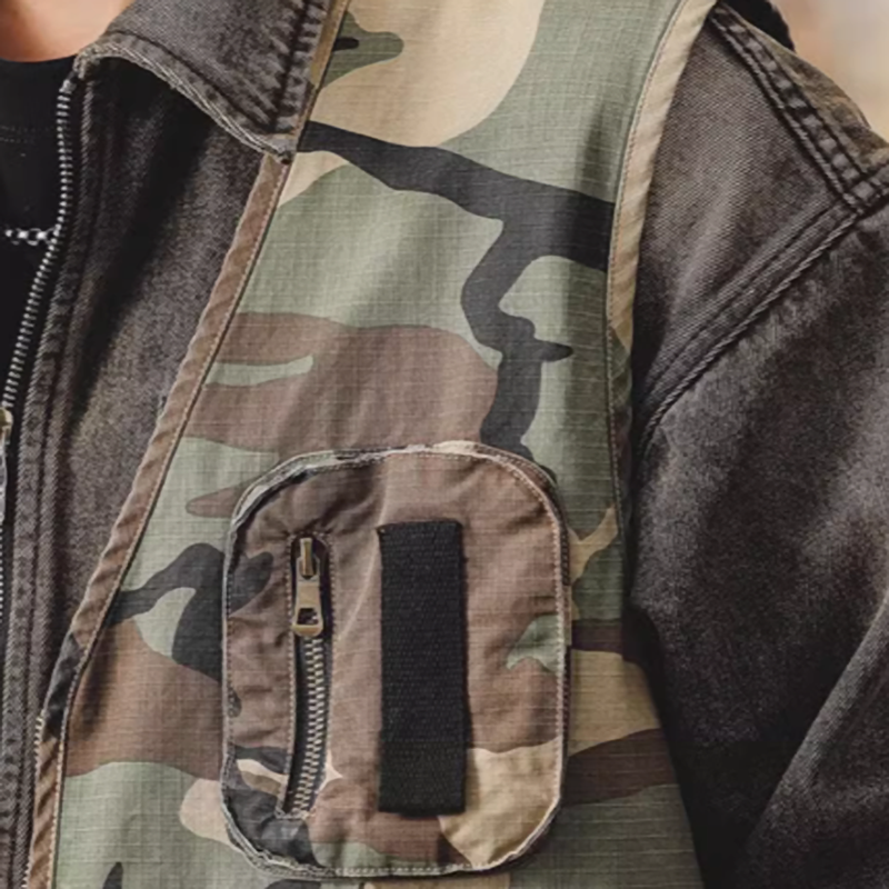 Multi-pocket camouflage vest V0475