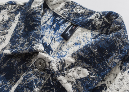 Jacquard retro denim jacket V0331