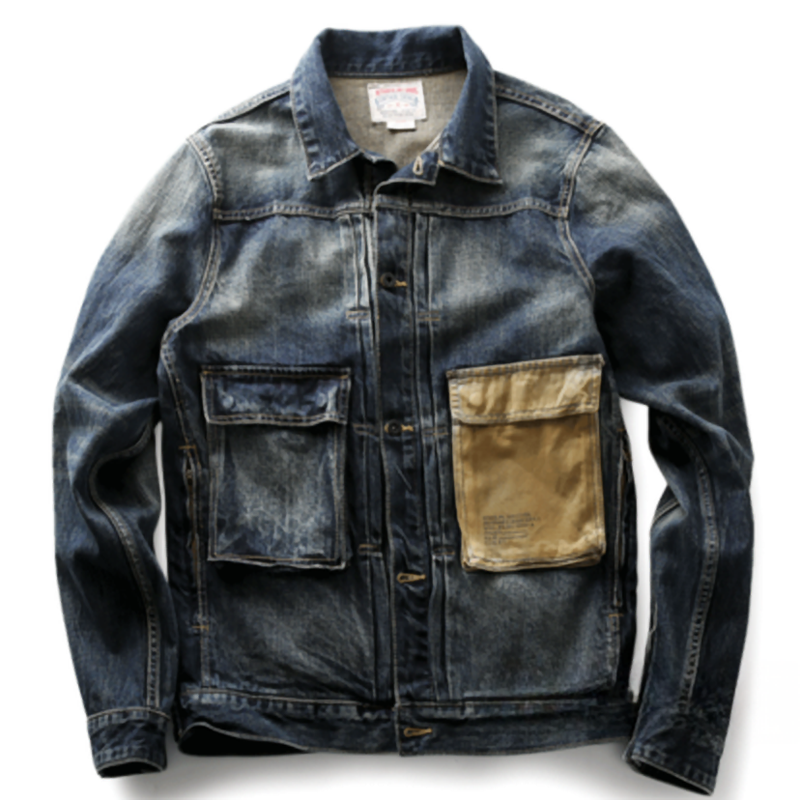 Retro Military Denim Jacket V0951