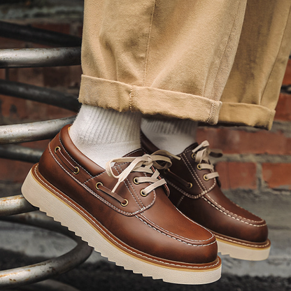 Retro British Fake Leather Shoes V0983