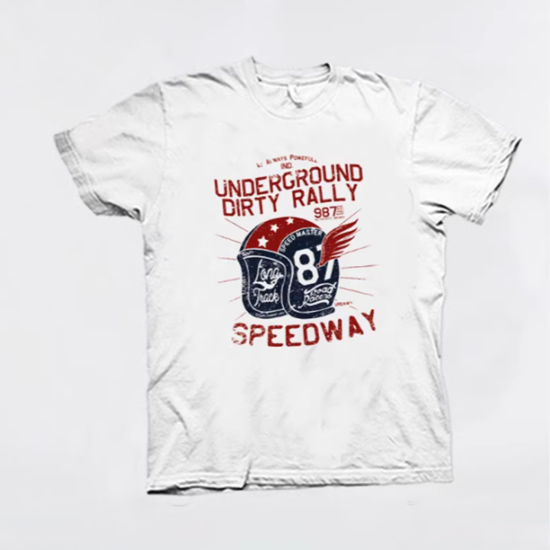 American Motorcycle Print T-Shirt V0028