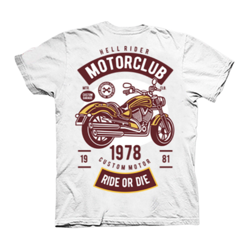 Skull Print Biker T-Shirt V0950