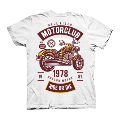 Skull Print Biker T-Shirt V0950