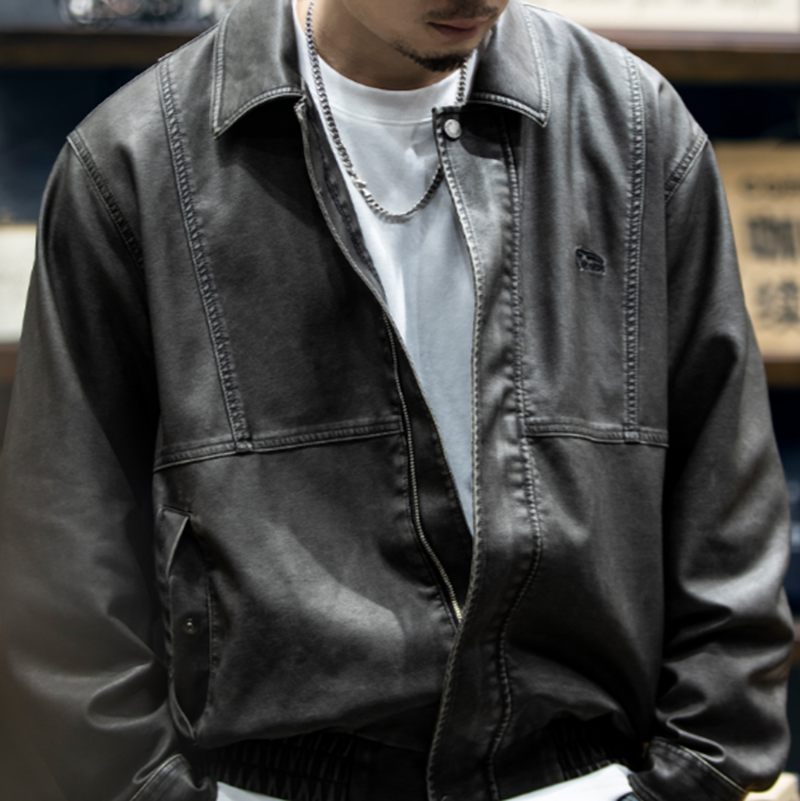 Retro Biker PU Jacket V0832