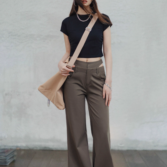 Chic Hollow-Waist Micro Pants V0645