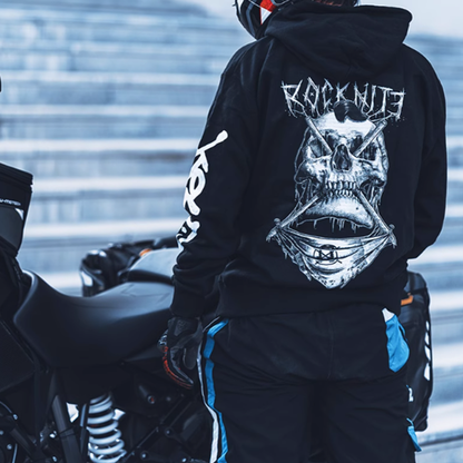 Dark skull print hoodie V0066