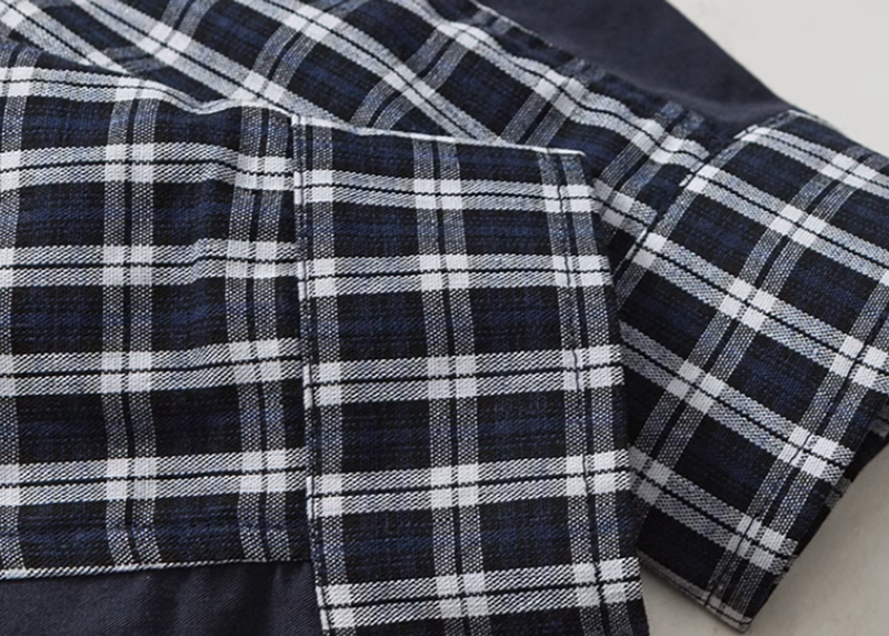 Patchwork Check Shirt V0232