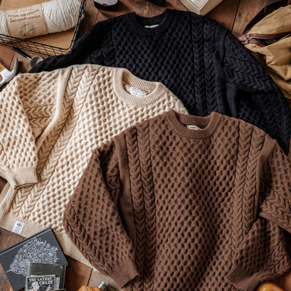 Heavyweight Knit Pullover Sweater V0853