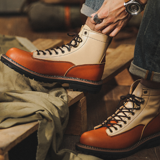Retro Cowhide Work Boots V0795