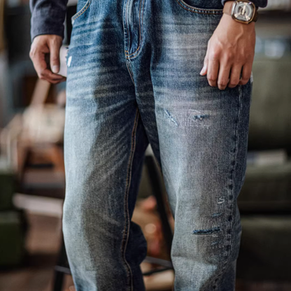Washed distressed retro denim V0482