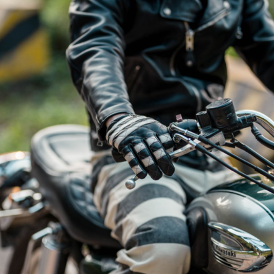 Vintage Biker Leather Gloves