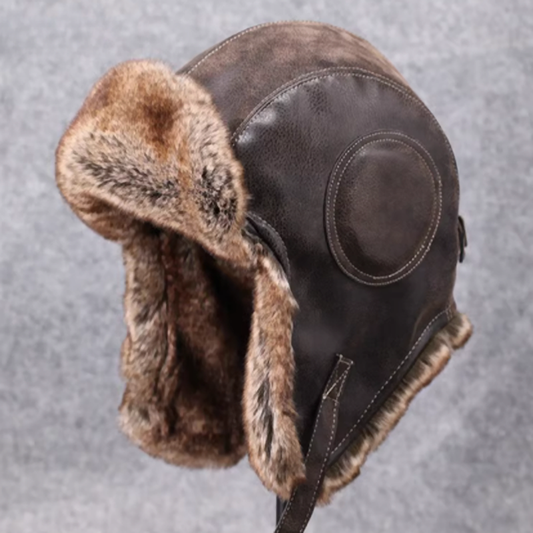 Faux Leather Bomber Cap Z0439