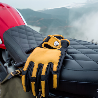 Retro Deerskin Motorcycle Gloves V1029