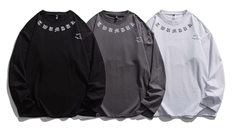 Neck logo print  long sleeve T-shirt V0202