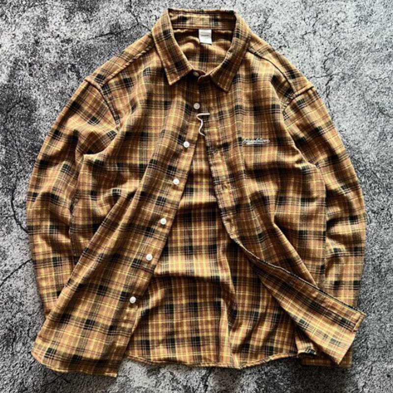 Retro Plaid Casual Shirt V0922