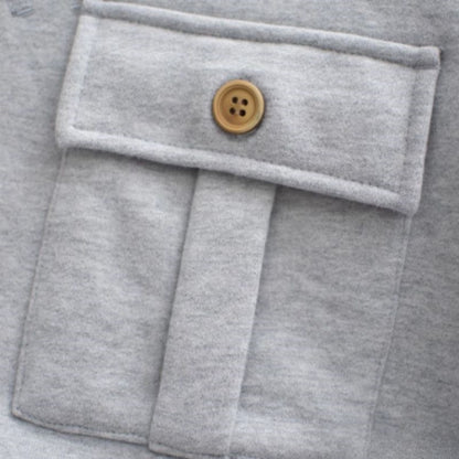 Fleece-lined flap pocket sweatshirt V0200