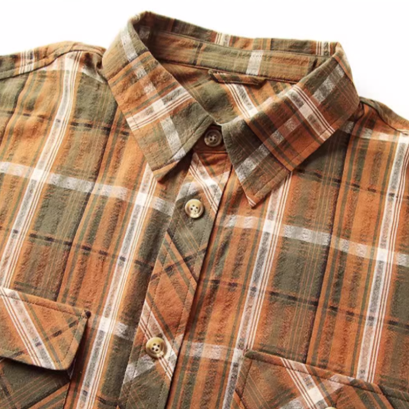 Retro Plaid Beach Shirt V0692