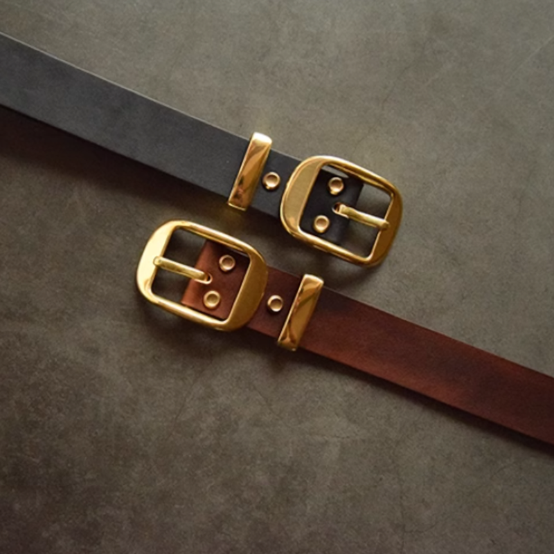 Retro leather buckle belt V0236