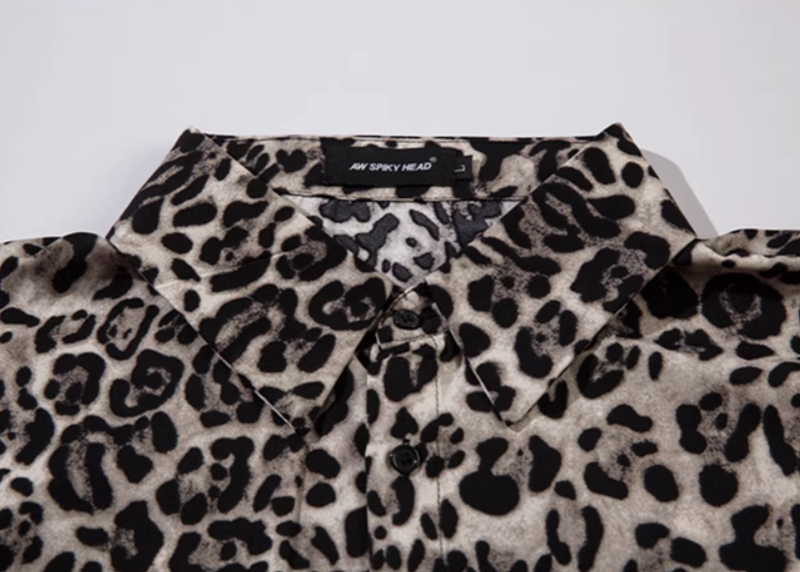 Leopard print retro shirt V0414