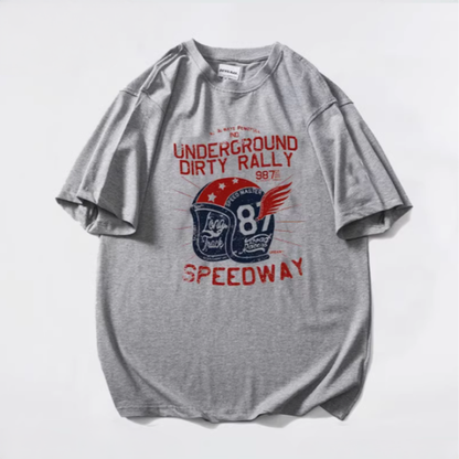 American Motorcycle Print T-Shirt V0028