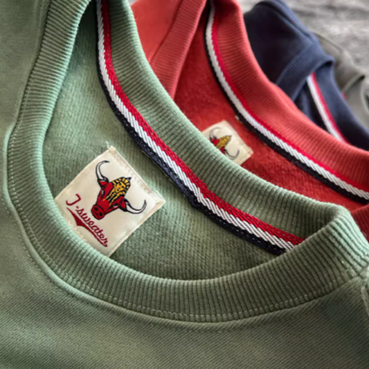 Retro suede patch sweatshirt Z0430